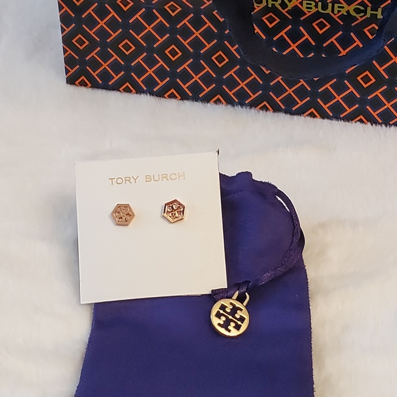 Tory Burch Jewelry - PRICE FIRM! BRAND NEW WITH TAGS! TORY BURCH Hex Logo Stud Earrings